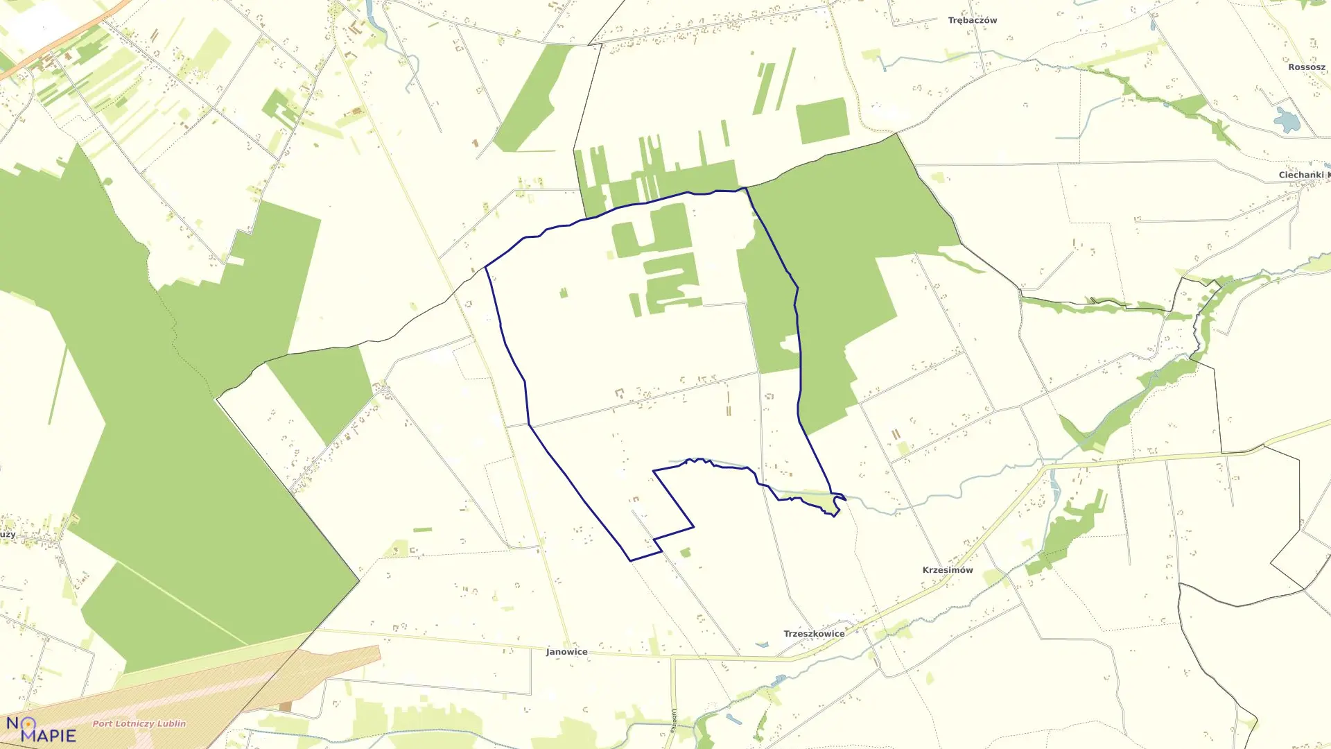 Mapa obrębu Józefów Kolonia w gminie Mełgiew